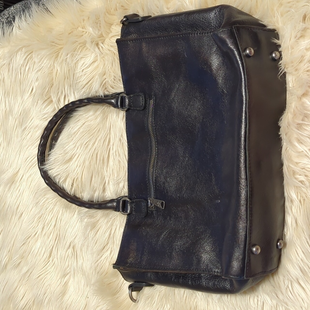 Black leather Patricia Nash Zancona tote bag purse - Picture 2 of 15